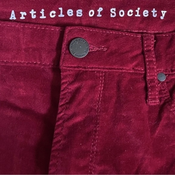 Articles of Society Red Velvet Perren Hilary High Rise Pants Size 32 NWT - Picture 6 of 12